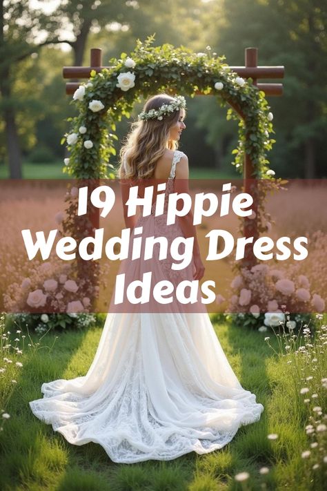 Did you know that the wedding dress hippie style is making a major comeback? Discover all about bohemian bridal looks, free-spirited designs, and effortless elegance. Explore our gallery of 19 stunning photos that showcase flowing skirts, lace details, and vintage vibes. Dive into the world of unique wedding fashion and find your dream dress that perfectly blends romance and individuality. Boho Garden Wedding Dress, 70s Wedding Dress Vintage Hippie, Retro Wedding Dress 70s, Romani Wedding Dress, Boho Fairy Wedding Dress, Boho Reception Dress, Nonwhite Wedding Dress, Hippy Wedding Dress, Hippie Wedding Dress Bohemian