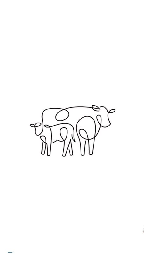 Cow Line Art Tattoo, Cow Doodle Tattoo, Cute Western Wallpapers Aesthetic, Farm Tatoos, Angus Cow Tattoo, Cow Illustration Design, Western Things To Draw, Western Drawings Easy, Mini Cow Tattoo