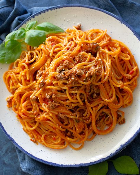 Instant Pot Spaghetti Instant Pot Recipes Spaghetti, Spaghetti In Instant Pot, Spaghetti Instant Pot, Pork Soup Recipes, Instant Pot Spaghetti, Vegetable Spaghetti, One Pot Spaghetti, Cooking With Ground Beef, The Girl Who Ate Everything