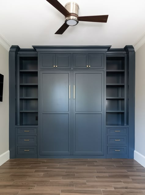 Guest Room murphy bed - Bedroom - Other - by Associate Interiors | Houzz Bonus Room Murphy Bed, Hidden Guest Room, Murphy Bed Alternatives, Murphy Bed Bedroom Ideas, Murphy Bed Bookcase Built Ins, Built In Murphy Bed Office, Guest Room Library Combo, Murphy Bed Wall Ideas, Murphy Bed Ideas Guest Rooms