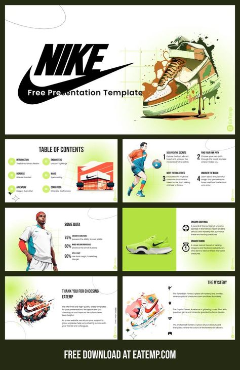 Nike 13 Nike Presentation Design, Slides Design Presentation, Table Of Contents Design, Giving A Presentation, Startup Presentation, Brand Guidelines Design, Marketing Proposal, Nike Website, Nike A