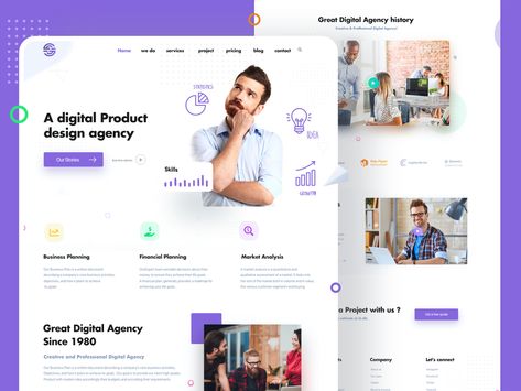 Digital Agency Landing Page Design by Ghulam Rasool 🚀 for Cuberto on Dribbble Agency Landing Page Design, Agency Landing Page, Marketing Agency Website, Landing Page Ui Design, Agency Website Design, Landing Page Ui, Finance App, Ux Design Inspiration, Agency Website