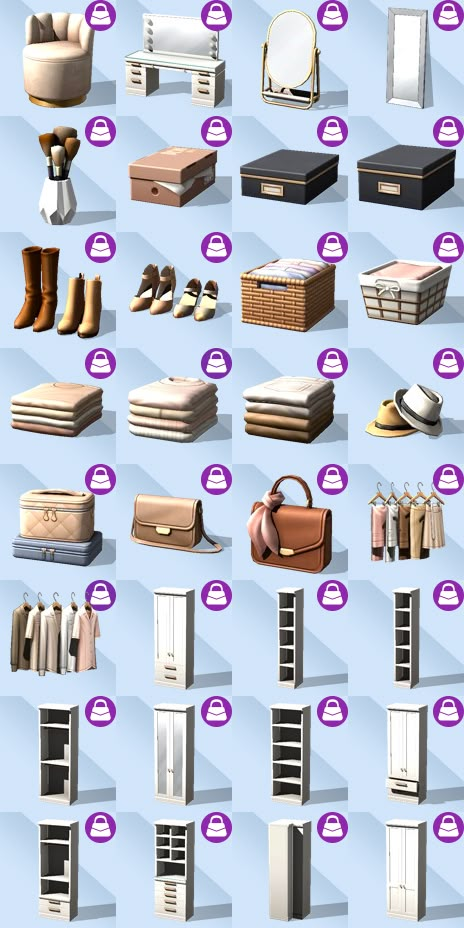 The First Look: Closet Collection | Sims 4 CC Pack | | Patreon Sims 4 Build Cc, Build Buy Cc, Sims Furniture, Luxury Street Style, Cc Packs, Ts4 Mods, The Sims Mods, Furniture Cc, Sims 4 Mods Cc