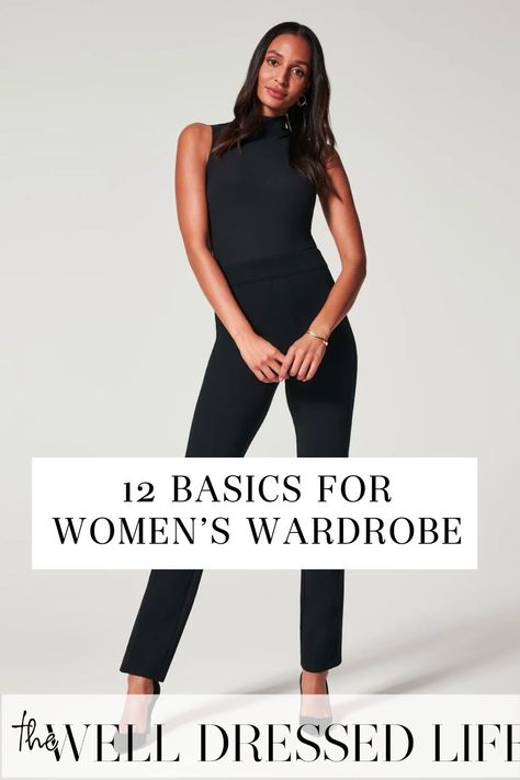 In this post I’m sharing a round-up of essential wardrobe items that every woman needs in her closet; the basics edition. List Of Basic Clothing, Modern Citizen Clothing, Basics Needed In Wardrobe, Must Have For Women Closet, Staple Clothing Items, Black Travel Capsule Wardrobe, Essential Items For Women, 20 Piece Capsule Wardrobe, Closet Basics For Women 2024