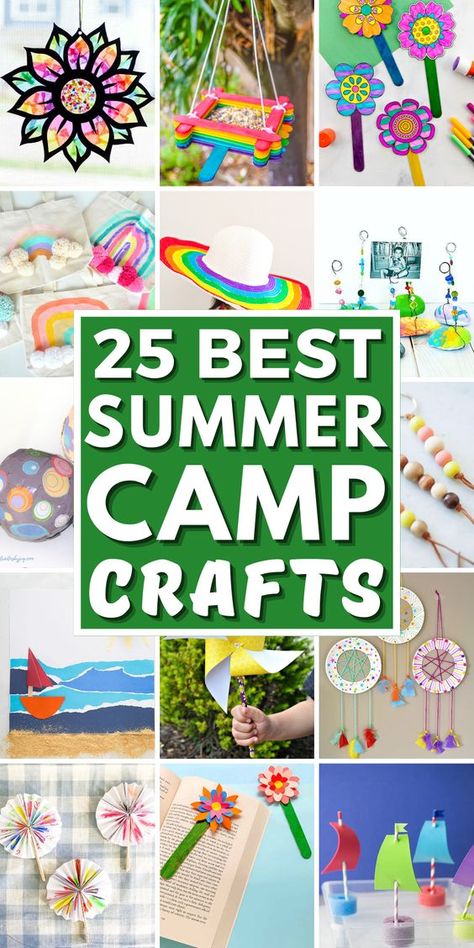 25 Best Summer Camp Crafts Diy Summer Camp, Camping Activites For Kids, Summer Camp Art, Camping Crafts For Kids, Summer Camp Themes, Camp Projects, Summer Arts And Crafts, Summertime Crafts, Summer Art Projects