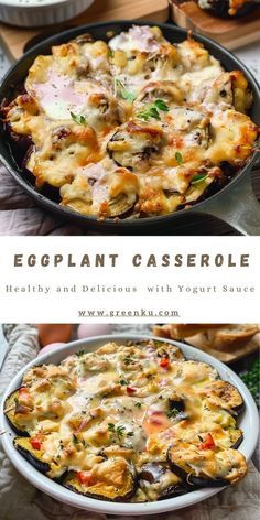 Healthy and Delicious Eggplant Casserole with Yogurt Sauce Ingredients: 1 onion, finely chopped 1 clove garlic, minced 1 carrot, grated 1 eggplant, diced 2 eggs 1/2 cup kefir or yogurt 170 g (6 oz) wheat flour Fresh parsley, chopped Salt, pepper, paprika, to taste Olive oil #Casserole #Eggplant Eggplant Casserole Recipes Vegetarian, Eggplant And Potato Recipes, Eggplant Dishes Healthy, Eggplant Recipes Easy Simple Quick, Egg Plants Recipe, Eggplant Casserole Recipes, Healthy Eggplant Recipes, Baked Eggplant Recipes, Eggplant Recipes Healthy