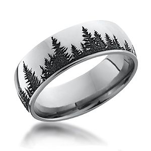 Tree of Life Wedding Rings Mens Wedding Rings Unique, Wedding Ring Tattoo, Forest Pattern, Ring Tattoos, Ring Man, Antique Engagement Ring, Men's Wedding Ring, Wedding Rings Unique, Pine Forest