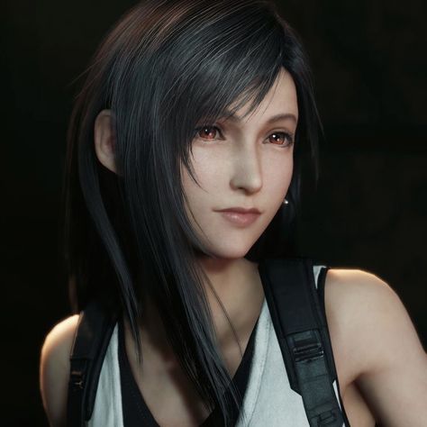 Tifa Lockhart, Final Fantasy, Black Hair, Hair, White, Black