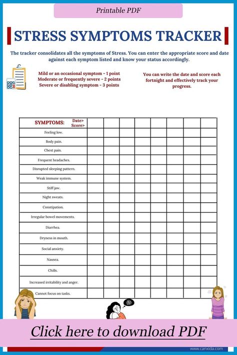 Stress Symptoms Tracker Symptom Tracker Printable, Symptoms Tracker, Pain Tracker, Symptom Journal, Medical Binder, Candida Cleanse, Medical Journal, Weak Immune System, Chronic Pain Management