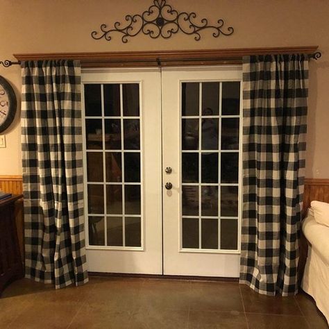 Black Tan Buffalo Check Curtains FREE SHIPPING Plaid Check | Etsy Buffalo Plaid Curtains, Farmhouse Curtain Rods, Gingham Curtains, Buffalo Check Curtains, Check Curtains, Plaid Curtains, Farmhouse Curtains, Black Curtains, Beautiful Curtains