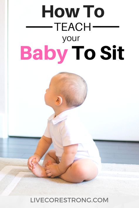 Get physical therapy recommendations on how to teach your baby to sit up. Help your baby reach this milestone faster with these expert tips, exercises and fun baby activities. #babymilestone #baby #sit #sitting #teachyourbaby #6months #sixmonths #situp #situptips #howtositup #ideas #tips #fun #mom #plays Sitting Up Baby, Teaching Babies, Flying With A Baby, Baby Sitting, Baby Workout, Baby Education, Crawling Baby, Baby Activities, Cool Baby