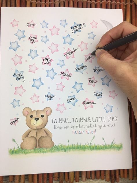 Invitacion Baby Shower Originales, Teddy Bear Gender Reveal, Gender Guessing, Bear Gender Reveal, Twinkle Twinkle Little Star Birthday, Gender Reveal Signs, Teddy Bear Nursery, Bear Baby Shower Theme, Idee Babyshower