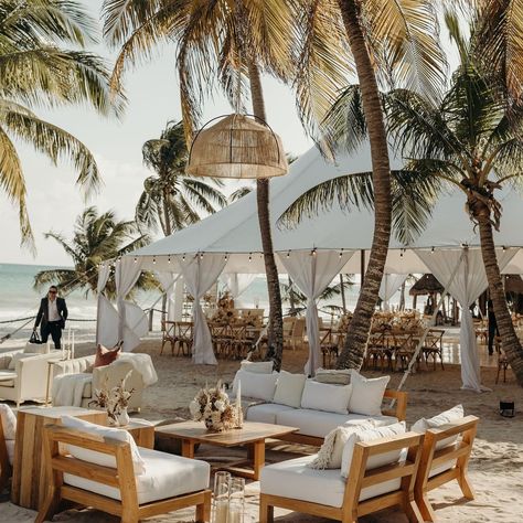 Beach Wedding Marquee, Ceremony Beach Wedding, Luxury Tent Wedding, Bali Wedding Ideas, Destination Wedding Ideas, Beach Wedding Ceremony, Beach House Wedding Reception, Spring Beach Wedding, Small Beach Weddings