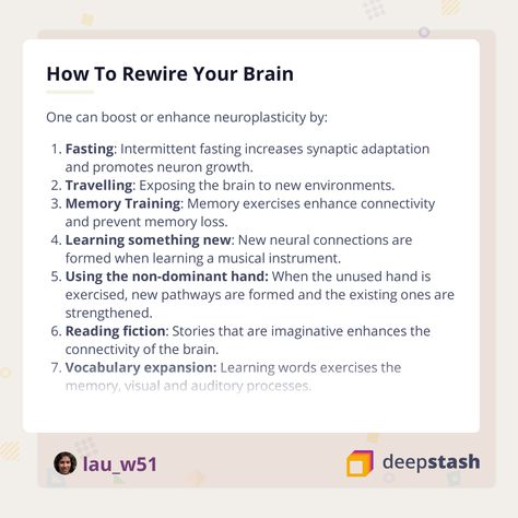 Brain Plasticity Neuroplasticity, Neuroplasticity Art, Neuroplasticity Quotes, Increase Neuroplasticity, Brain Exercises For Memory, Neuroplasticity Exercises, Improve Brain Power, Fasting Intermittent, Memory Exercises