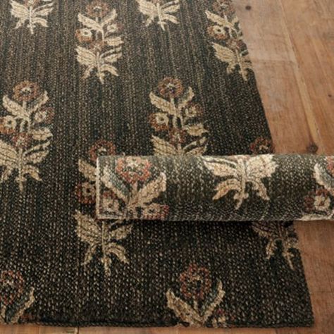 Petra Printed Jute Hand Made Area Rug Floral Geometric