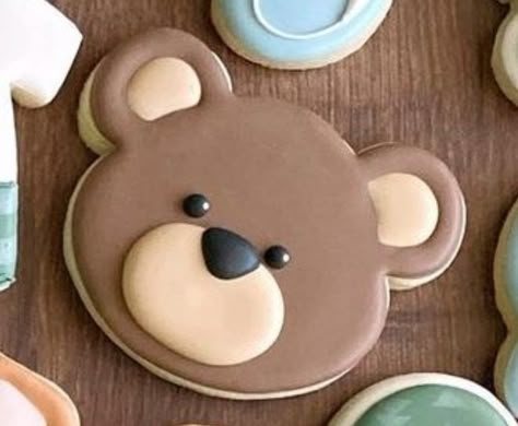 Bear Cutout Cookies, Teddy Bear Birthday Cookies, Teddy Bear Biscuits, Bear Cookies Baby Shower Teddy, Beary First Birthday Cookies, Bear Birthday Cookies, Teddy Bear Cookies Decorated, Bear Cupcake Cake, Bear Cookies Decorated