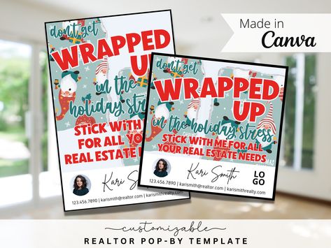 Realtor Marketing Gifts, Pop Bys Real Estate, Pop By, Business Tag, Marketing Gift, Holiday Pops, Paper Pop, Christmas Pops, Brand Fonts