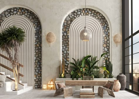 Arabian Restaurant (Chief Abo Omar), Sau|Visualization Arabian Restaurant, Modern Mediterranean Interior Design, Mediterranean Style Interior, Insignia Design, Mediterranean Interior Design, Mediterranean Interior, Mediterranean Design, Lobby Design, Cafe Interior Design