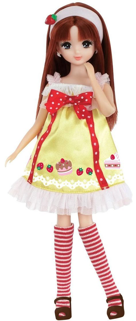 Amazon.com : Licca Chan Sweets "Strawberry Cake" Dress Set (Doll NOT Included) : Fashion Doll Clothing And Shoes : Toys  Games Licca Chan Doll, Licca Doll, Licca Chan, Cake Dress, Strawberry Dress, Japanese Doll, Doll Cake, Dress Cake, Japanese Dolls