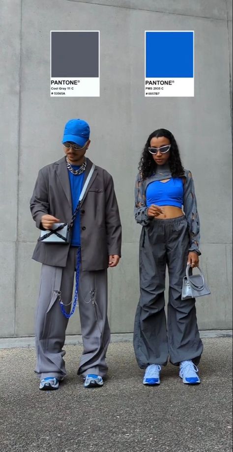 Hip Hop Aesthetic Outfit, Color Matching Clothes, Activewear Photoshoot, Unisex Looks, Matching Fits, Couple Matching Outfits, Mix Match Outfits, Colour Combinations Fashion, Color Combos Outfit