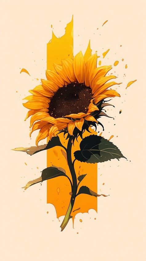 Iphone Wallpapers Sunflowers, Sunflowers Aesthetic Wallpaper, Sunflower Wallpaper Iphone, Sunflower Iphone Wallpaper, Sunflower Drawing, Sunflower Pictures, Arte Van Gogh, Sunflower Wallpaper, Cute Flower Wallpapers