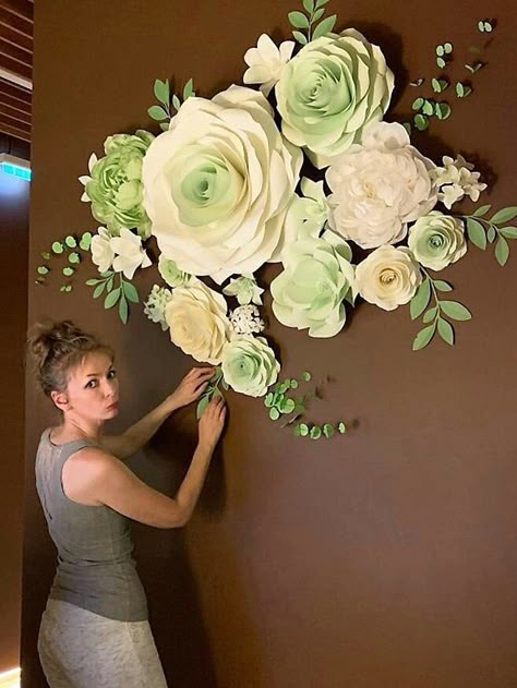 Simple DIY Paper Flowers: Beautiful Crafts for Any Occasion Flowers For Wall Decor, Paper Flowers For Wall, Crepe Paper Peonies, Flowers For Wall, Paper Flowers Wall Decor, White Paper Flowers, Paper Flowers Wall, Flowers Wall Decor, Easy Paper Flowers