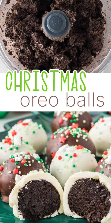 Oreo Truffle Reindeer, Reindeer Oreo Truffles, Easy To Make Holiday Treats, Christmas Oreo Bon Bons, Christmas Brownies With Oreos, Thanksgiving Oreo Truffles, Christmas Cake Balls Recipes, Oreo Cake Balls Christmas, Oreo Cream Cheese Truffles