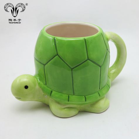 3d Mugs, Ceramic Turtle, Tanah Liat, Pretty Mugs, Clay Diy Projects, Clay Mugs, Cute Coffee Mugs, Pottery Crafts, Diy Pottery