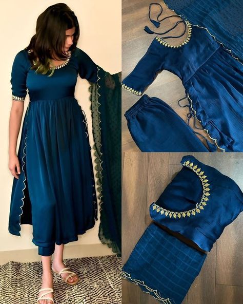 Satin Suit Design, Satin Kurti Designs, Side Border, Stylish Kurtis Design, Indian Kurti Designs, Long Gown Design, Simple Gowns, Simple Kurta Designs, Designer Kurti Patterns