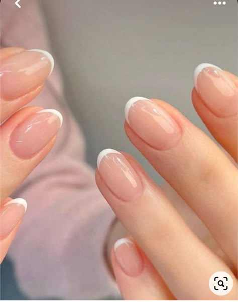 French Nail Natural, Simple Natural Nail Art, Model Nails Natural, Simple Short French Tip Nails, Short Oval French Nails, Short Natural Nail Designs Gel, Short Clean Nails, Unghie Nail Art, Hello Nails