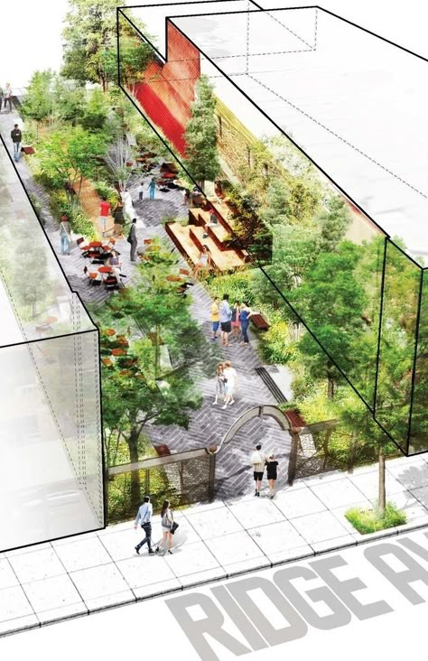 Pocket Park, Public Space Design, Beautiful Yards, Landscape Architecture Design, Parking Design, Street Design, Urban Spaces, Peterborough, Public Spaces