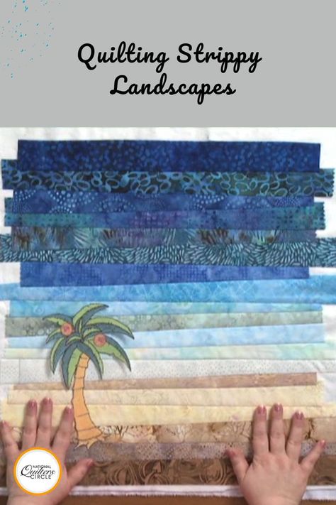 Beach Themed Quilts, Seascape Quilts, Strip Quilting, Crochet Gift Ideas, Ocean Quilt, Easy Bag, Beach Quilt, Landscape Art Quilts, Water Landscape