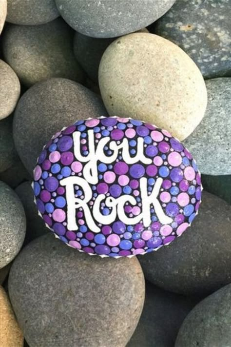 Words To Paint On Rocks, You Rock Rock Painting, Painted Rocks Inspirational Words, You Rock Painted Rocks, Painted Kindness Rocks Ideas, Happy Painted Rocks, Kindness Garden Rocks, Positivity Rocks Painting, Encouragement Painted Rocks