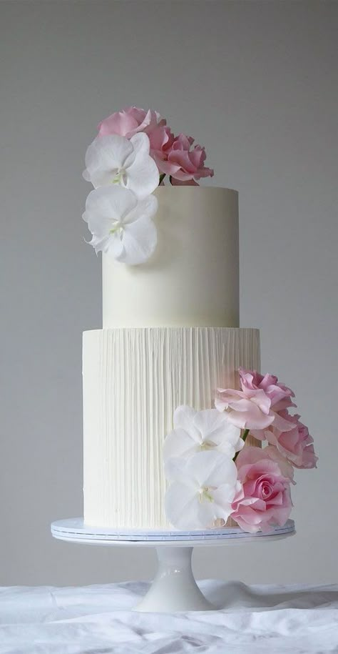 50 Beautiful Wedding Cakes in 2022 : White Two Tier Contemporary Cake Fondant Two Tier Cake, White Wedding Cake With Roses, Cake Decorating 2 Tier, Simple 2 Tier Wedding Cakes, Indian Wedding Cakes Ideas, 3 Tiers Wedding Cake, 2 Tier Buttercream Wedding Cake, Two Tier Pink Birthday Cake, 2 Tier Wedding Cake Simple