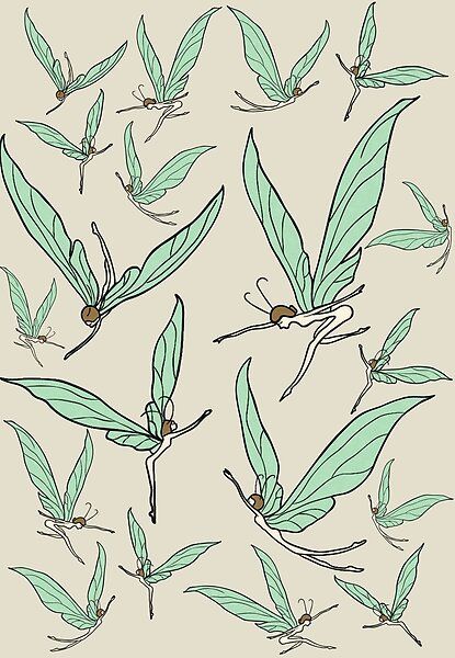 Fantastic winged creatures fairies color by PLANn | Redbubble Fairy Wing Designs, Fairy Wings Drawing, Dancing Fairies, Fairy Pattern, Leaf Wings, Winged Creatures, Ren Fair, Wings Drawing, Fairy Coloring