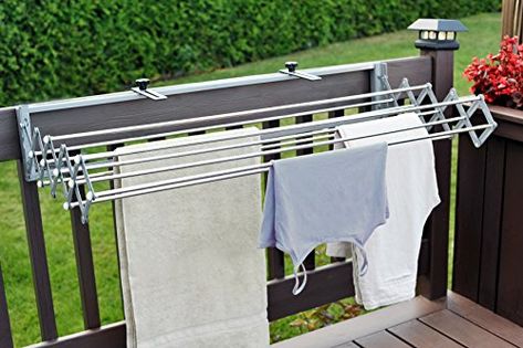 How to Line Dry Clothes: Save Money and Extend the Life of Your Items Retractable Hanger, Outdoor Clothes Dryer, Outdoor Clothes Lines, Wall Drying Rack, Drying Laundry, Clothes Dryer Rack, Wall Mounted Drying Rack, Laundry Hanger, Laundry Rack