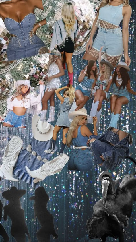 Denim Bachelorette Party, Diamonds Bachelorette, Nashville Bachelorette Party Outfit, Bachelorette Outfit Themes, Texas Bachelorette Party, Diamonds And Denim Party, Austin Bachelorette, Bachelorette Inspo, Western Bachelorette