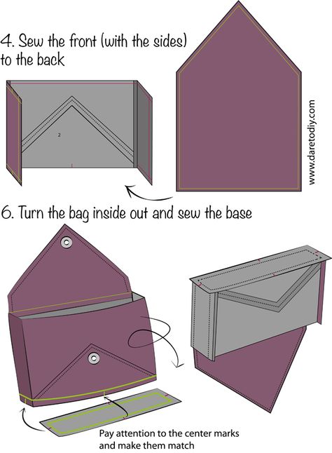 Dare to DIY in English: DIY tutorial: How to make an envelope clutch Envelope Clutch Pattern, Make An Envelope, Clutch Sewing, Clutch Bag Pattern, Clutch Tutorial, Best Leather Wallet, Envelope Handbag, Clutch Pattern, Sac Diy