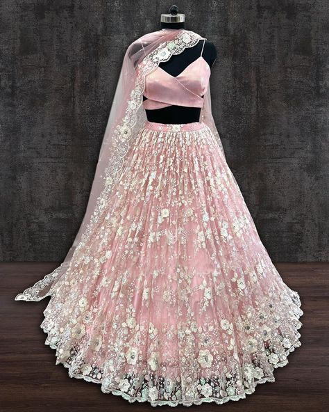 Buy Pink Floral Sequence Embroidery Lehenga Choli online on Etsy India. Shop for handmade, vintage and unique Lehengas items from Lehengacouture online on Etsy Wedding Gifts Indian, Off White Wedding Dresses, Embroidery Lehenga, Pakistan Wedding, Bridal Lengha, Beautiful Pakistan, Latest Bridal Lehenga, Measurements Chart, Sequence Embroidery