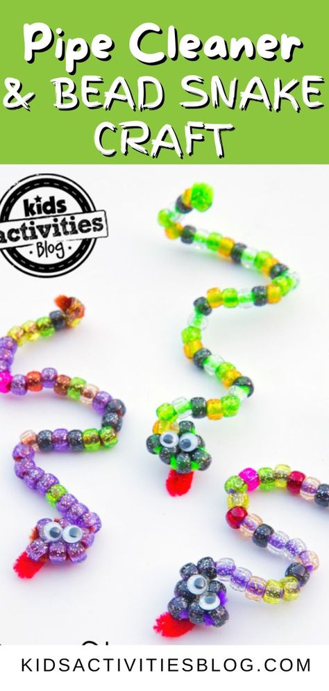 Sensory Projects, Pipe Cleaners Crafts, Snake Craft, Bead Snake, Snake Crafts, Steam Kids, Chinese New Year Crafts For Kids, Chinese New Year Crafts, Fun Mom