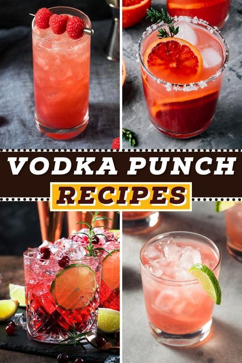 Punch Made With Vodka, Punch Ideas Alcohol, Fruit Punch Alcohol Drinks Vodka, Drink Ideas For Party Alcoholic, Drinks For A Party Alcoholic, Vodka Batch Drinks, Punch Recipes With Alcohol Vodka, Rum And Vodka Punch Recipes, Spiked Punch Recipes With Vodka