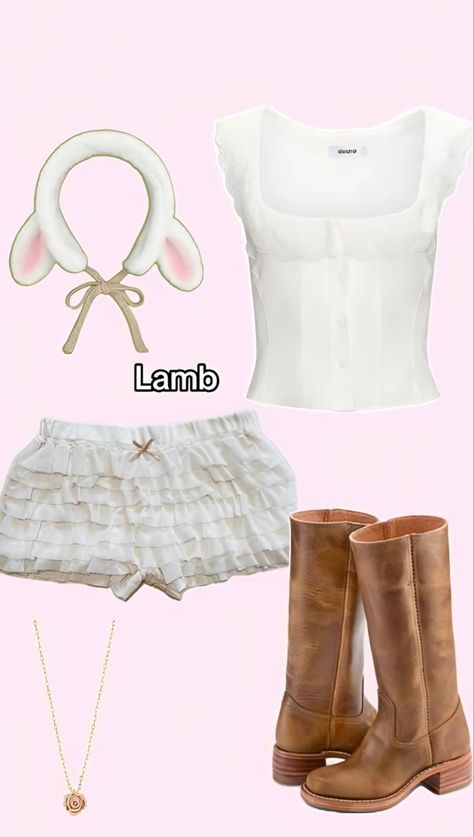 Cute Feminine Halloween Costumes, Cute Classy Halloween Costumes, Hot Costumes Halloween For Women, Easy Halloween Costumes White Dress, White Shorts Halloween Costume, Costumes With White Skirt, Halloween Costumes With Jean Skirt, Cooking Mama Costume, White Boot Costume Ideas