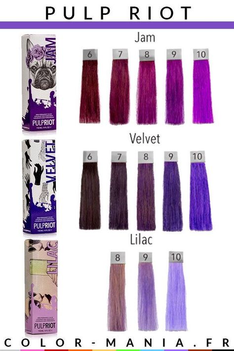 Ombre Wavy Hair, Hair Color Swatches, Pulp Riot Hair Color, Stacked Bob Hairstyles, Vivid Hair Color, Pulp Riot Hair, Color Formulas, Hair Color Formulas, Hair Color Chart