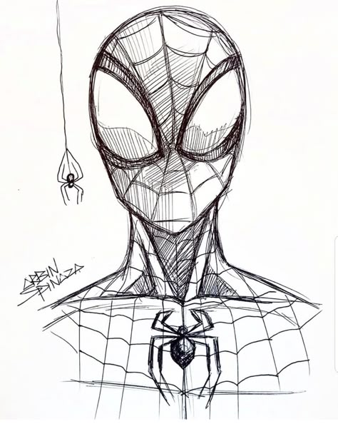 Sketch Spiderman, Sketch Marvel, Spider Man Drawing, Spiderman Sketches, How To Draw Art, Marvel Art Drawings, Man Drawing, Image Spiderman, Spiderman Drawing