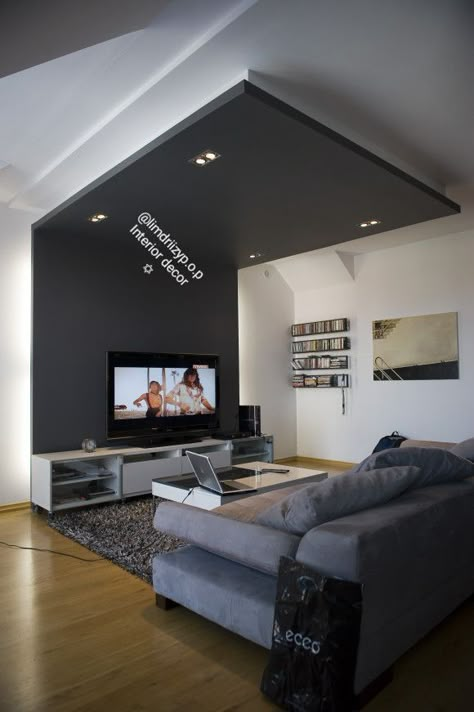 Gypsum Board Ceiling, Board Ceiling, Space Home Decor, Feature Wall Living Room, Latest Living Room Designs, Bedroom Interior Design Luxury, House Ceiling Design, Living Room Tv Unit Designs, Tv Room Design