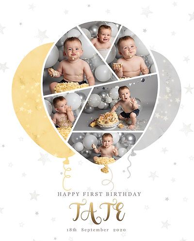 Cake Smash Photoshoot | Crowborough | Piccypicphotography.co.uk Birthday Album Cover Design, Birthday Album Design, K Letter Images, Baby Photo Collages, Baby Collage, Photo Book Inspiration, Birthday Photo Album, Birthday Card With Photo, Cake Smash Photoshoot