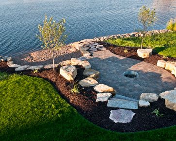 Lakefront - beach style. Could fake this in a smaller scale...pond pool! Lakefront Landscaping, Lakeside Landscaping, Beach House Landscaping, Lake Landscaping, Dock Ideas, Lake Dock, Lake Ideas, Lakefront Property, Pond Landscaping