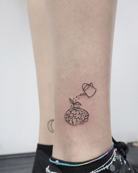 Psychology Tattoo, Think Tattoo, Feminist Tattoo, Brain Tattoo, Unique Small Tattoo, Tattoo Wallpaper, Small Girl Tattoos, Health Tattoo, Small Tattoo Designs