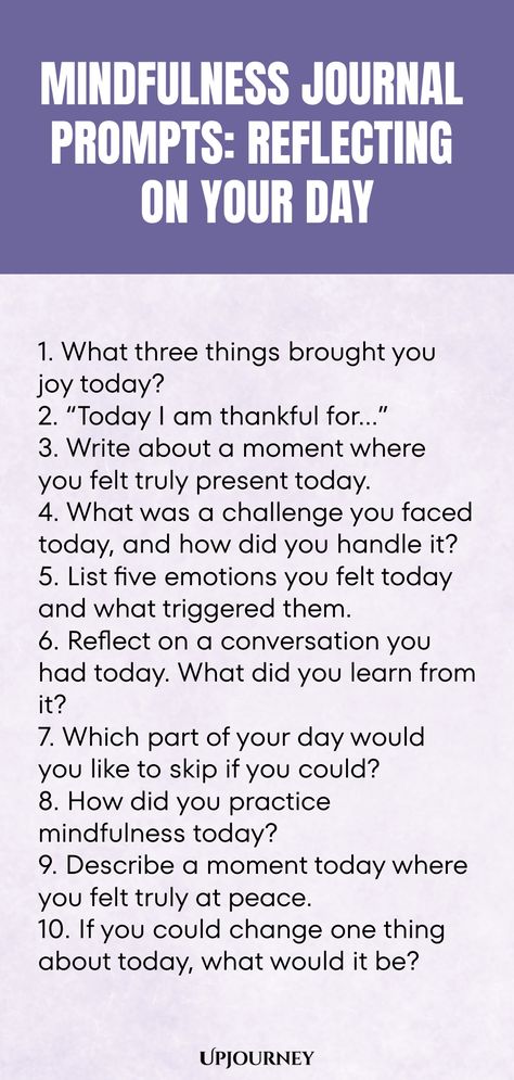 Explore these mindful journal prompts to help you reflect on your day and foster inner peace. Practice self-awareness and gratitude with these thoughtful questions. Cultivate a daily habit of mindfulness and self-reflection to live a more intentional life. Enhance your mental well-being by incorporating these journal prompts into your nightly routine. Start journaling today for a more mindful tomorrow! Journaling For Mindfulness, Daily Feelings Journal, Self Reflection Journal, Reflection Journal, Monthly Reflection Prompts, Daily Self Reflection Questions, Mindfulness Journal Prompts For Adults, Journal Prompts Daily Reflection, Mindfulness Questions For Journaling