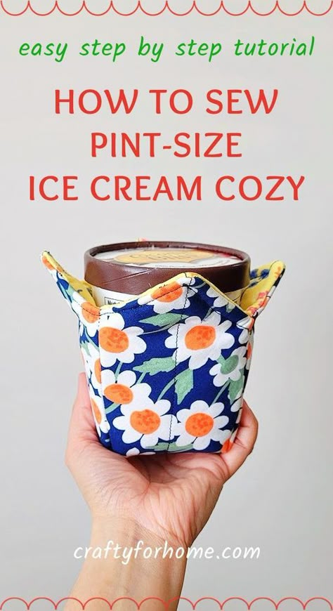 Plate Cozy, Sewing With Scraps, Ice Cream Holder, Bowl Holders, Ice Cream Cozy, Kitchen Sewing, Bowl Cozies, Diy Sewing Gifts, Microwave Bowls